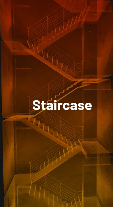 Point cloud of a spiral staircase captured by mobile scanning